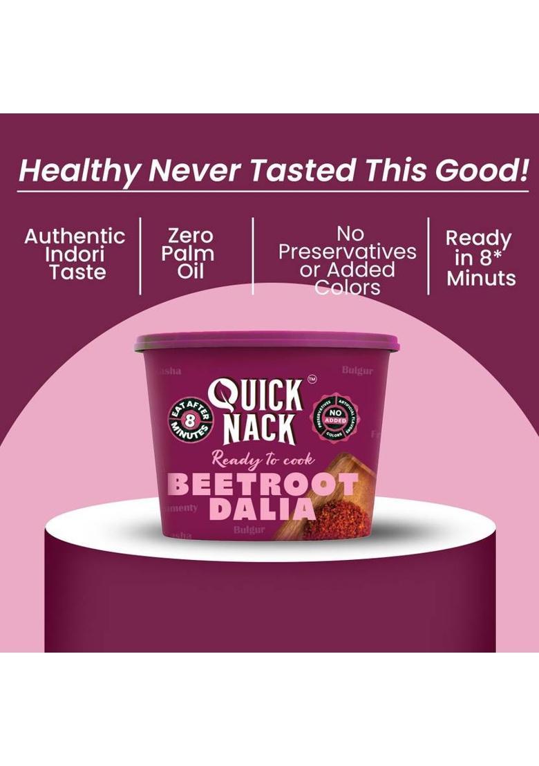 Quick Nack Beetroot Dalia | Ready-To-Cook Instant Healthy Breakfast | High Fiber (140 G)