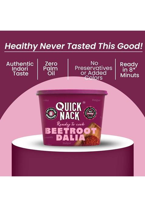 Quick Nack Beetroot Dalia | Ready-To-Cook Instant Healthy Breakfast | High Fiber (140 G)