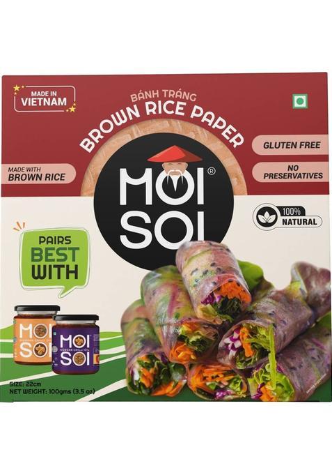 Moi Soi Vietnamese Brown Rice Paper Roll - Bánh Tráng, Nt.Wt: 100G&nbsp;&nbsp;(100 G)