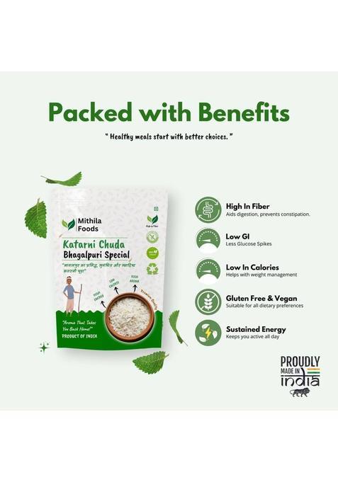 Mithila Foods Bhagalpuri Katarni Chuda (Poha) | 100% Natural, Rich In Aroma & Taste (1 Kg)