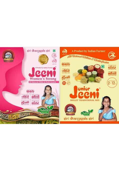 Jeeni Combo Pack Of Women'S Millet Health Mix 500G & 500G Of Junior Millet Health Mix 1000 G (Pack Of 2)