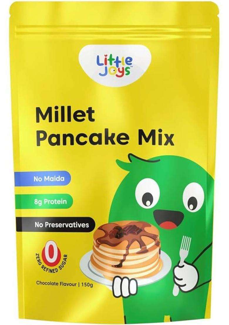 Little Joys Millet Pancake Mix | No Refined Sugar & Maida | Oats, Ragi & Jowar | Chocolate 150 G - Indya