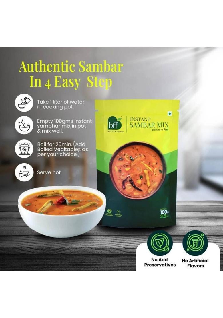 Bff Perfect Meal Combo: Pack Of 3 Instant Poha, Instant Sambhar Mix & Instant Upma (840 G)