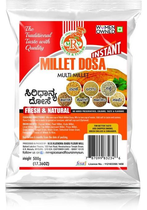 Mrv Millet Dosa Mix-Instant-Multi Millet-Home Made Style 500 G