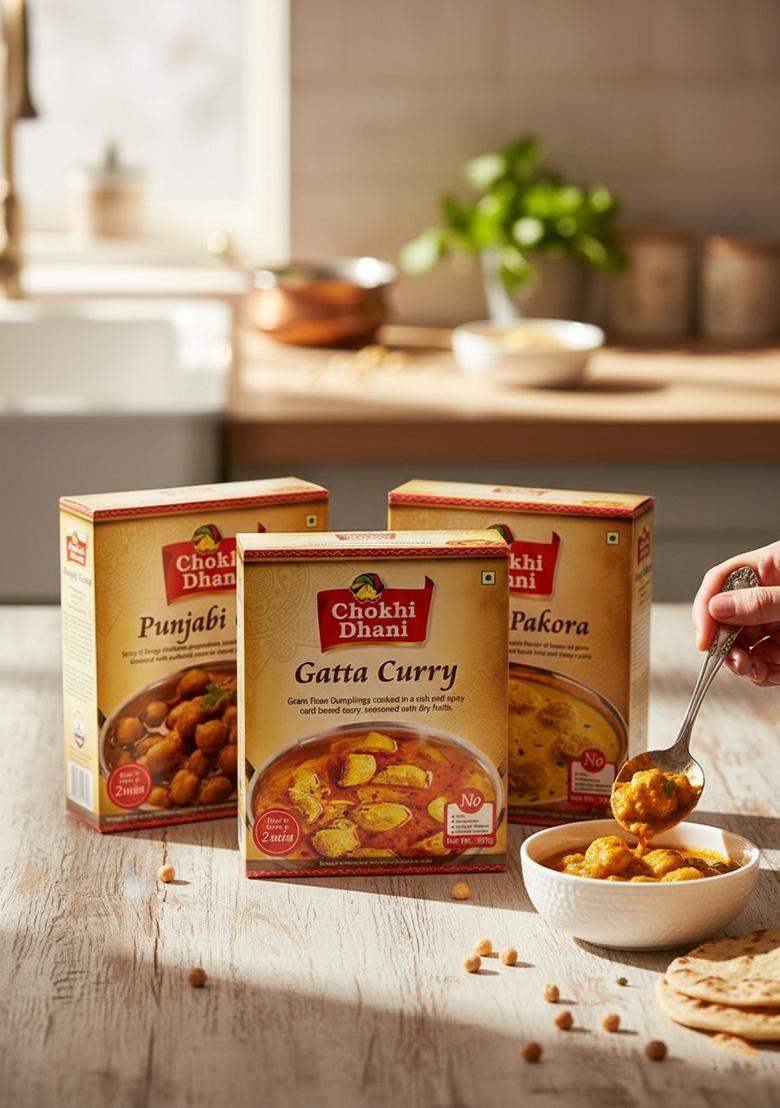 Chokhi Dhani By Na Punjabi Chole 300 Gm,Kadhi Pakora 300 Gm,Gatta Curry 300Gm (0.85 Kg)