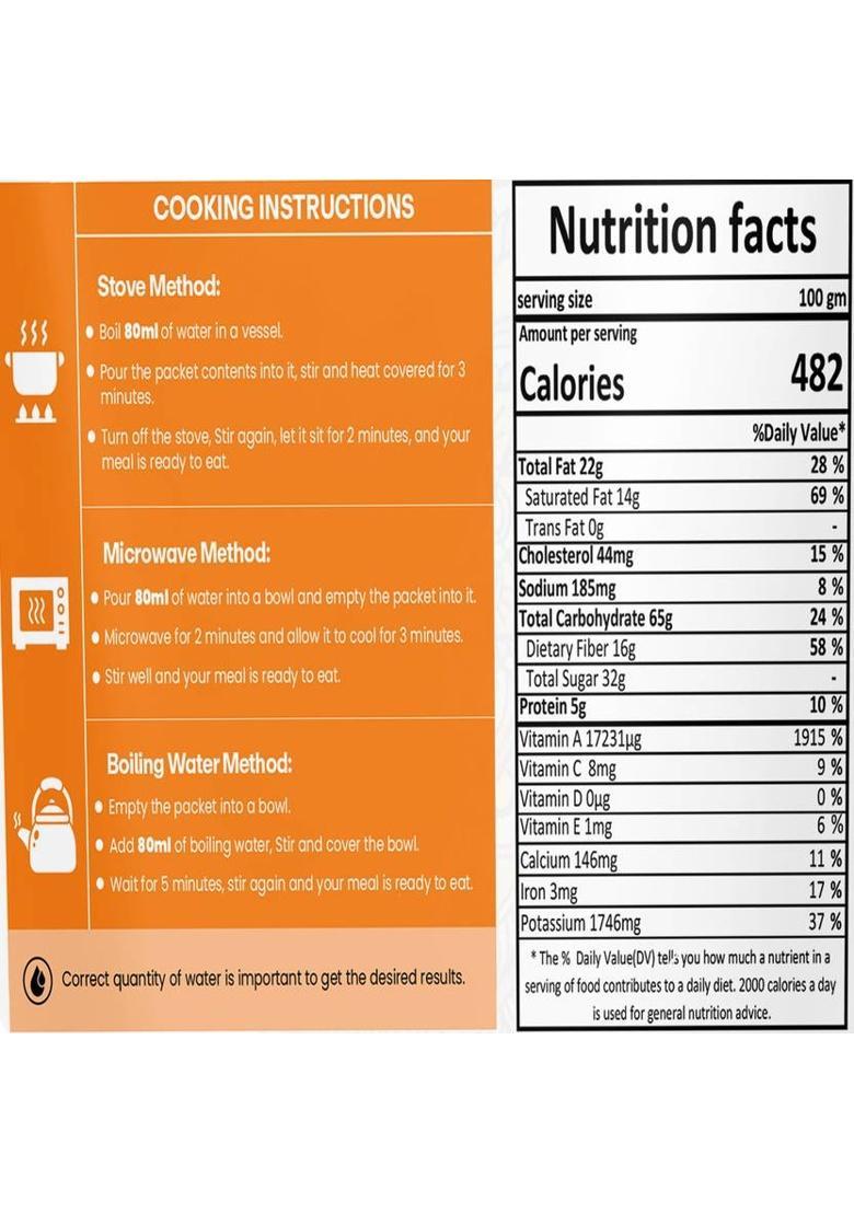 Dryfii Ready-To-Eat Instant Gajar Halwa | Pure Veg | Freeze Dried | Rehydrated Wt. (540 G)