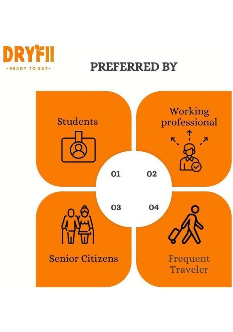 Dryfii Ready-To-Eat Instant Gajar Halwa | Pure Veg | Freeze Dried | Rehydrated Wt. (540 G)