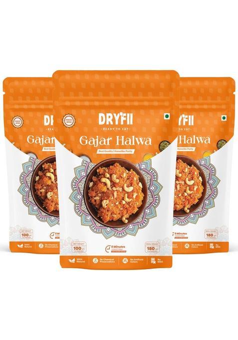 Dryfii Ready-To-Eat Instant Gajar Halwa | Pure Veg | Freeze Dried | Rehydrated Wt.&nbsp;&nbsp;(540 G)