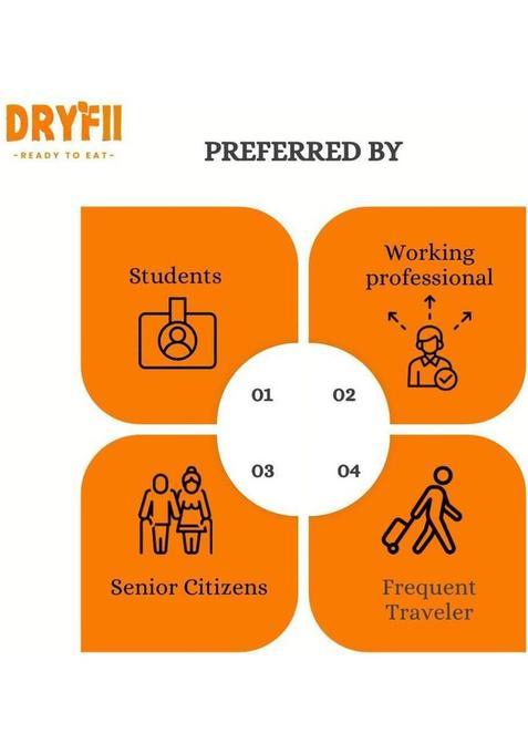 Dryfii Ready-To-Eat Instant Gajar Halwa | Pure Veg | Freeze Dried | Rehydrated Wt. (540 G)