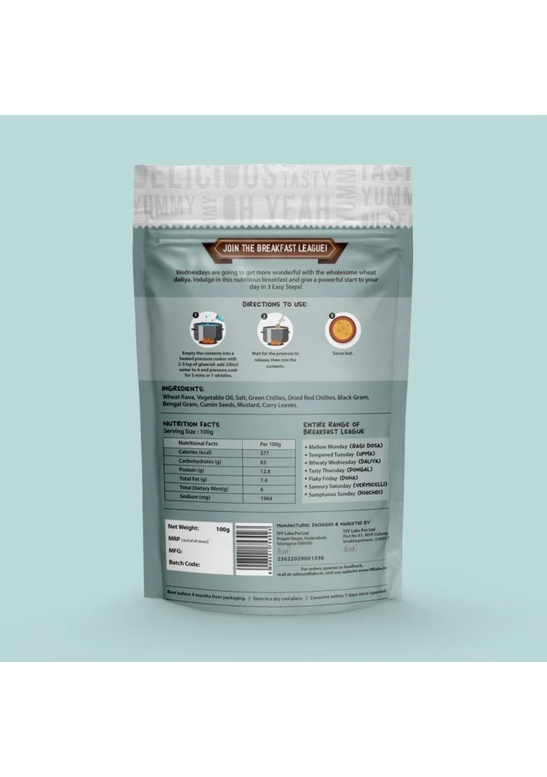 Tff The Food Formula Daliya Premix Ready To Cook Breakfast Mix Ready In 10 Mins Instant Daliya 100 G