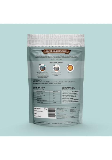 Tff The Food Formula Daliya Premix Ready To Cook Breakfast Mix Ready In 10 Mins Instant Daliya 100 G