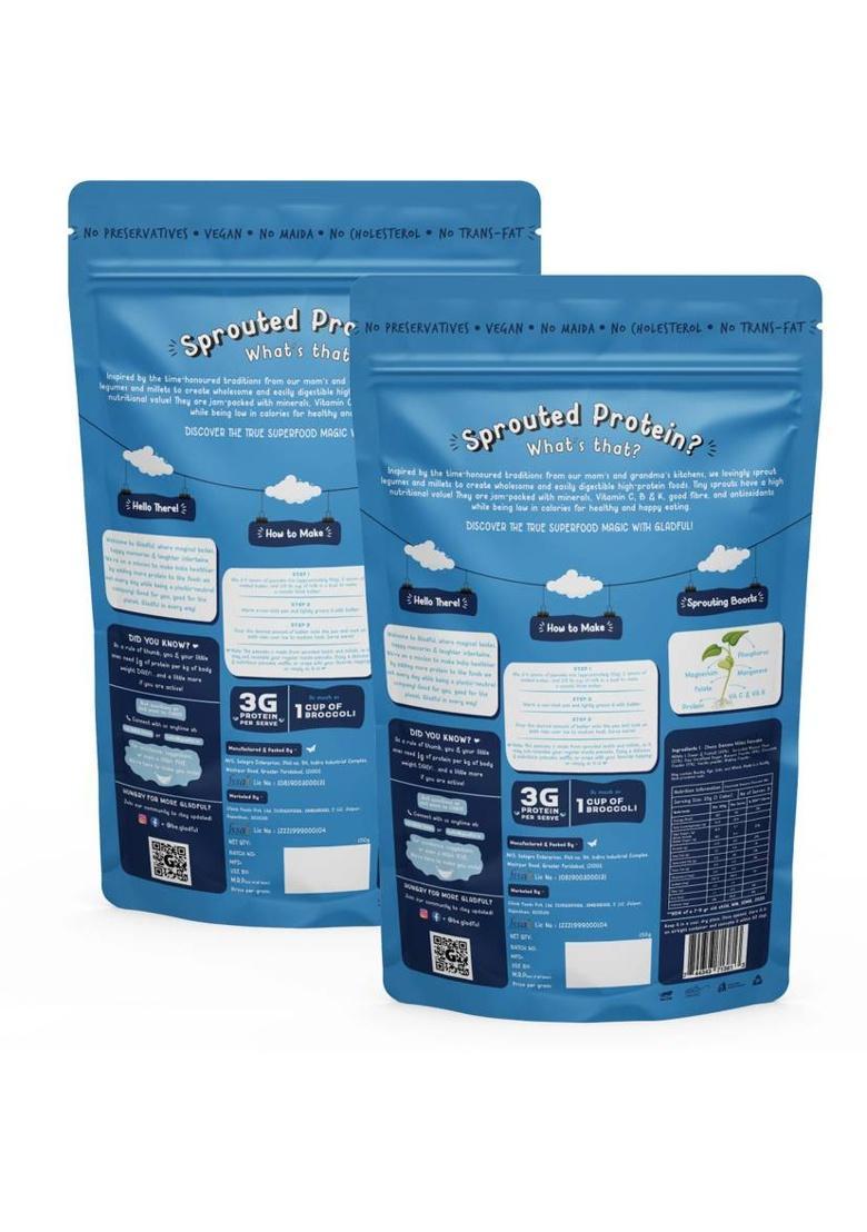 Gladful Sprouted Protein Choco-Banana Millet Pancake Mix 300 G (Pack Of 2)