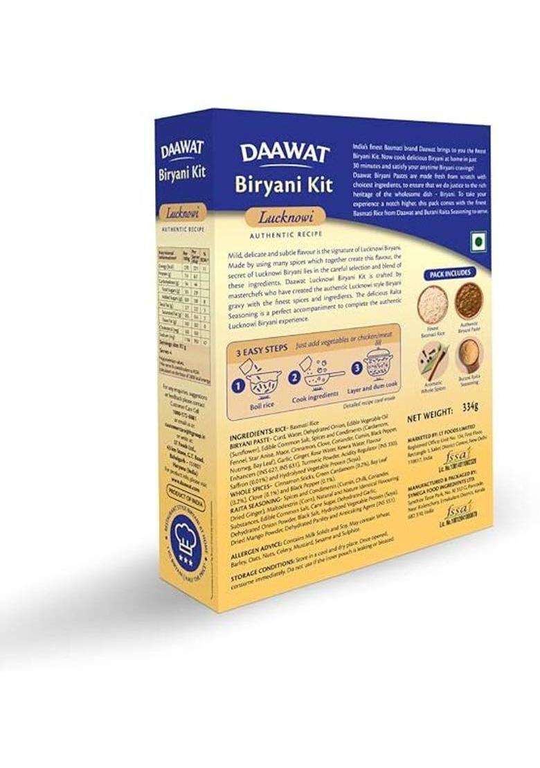Daawat Biryani Kit Lucknowi | Authentic Recipe | Ready In 30 Min | Ready To Cook| 334 G&nbsp;&nbsp;(Pack Of 2) - Indya