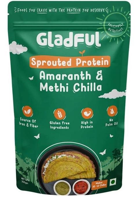 Gladful Healthy High Protein Dosa Chilla Breakfast Mix For Kids And Family (Methi) 200 G