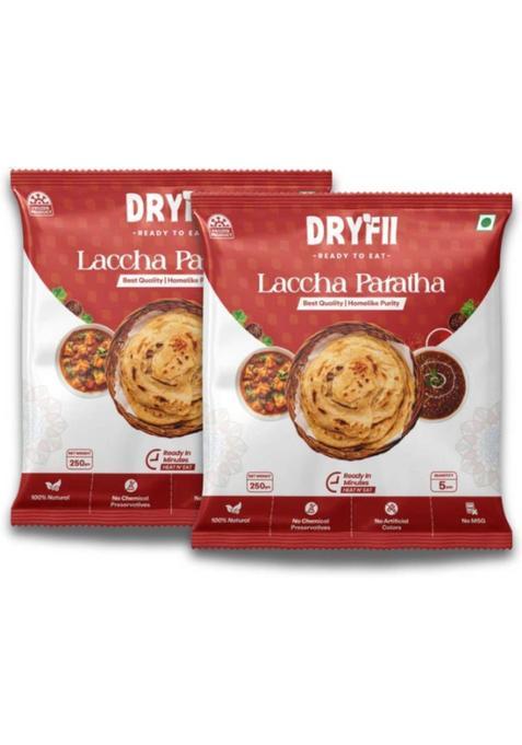 Dryfii Ready-To-Eat Laccha Paratha Pack Of 10 Pieces (2 7 5)&nbsp;&nbsp;(500 G)