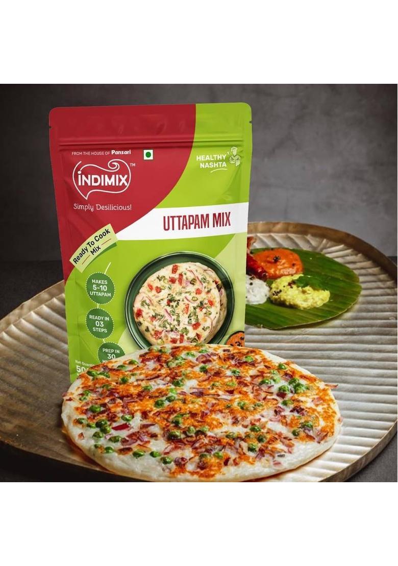 Indimix Instant Ready To Cook Uttapam Mix | Ready In 3 Steps | Healthy & Tasty 500 G