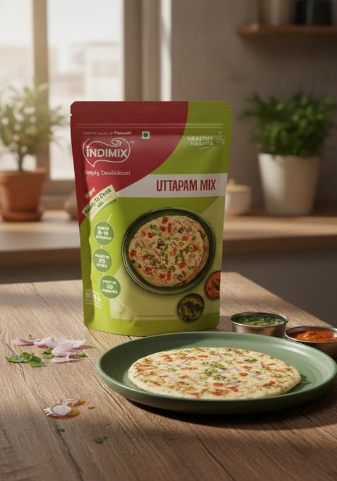 Indimix Instant Ready To Cook Uttapam Mix | Ready In 3 Steps | Healthy & Tasty 500 G