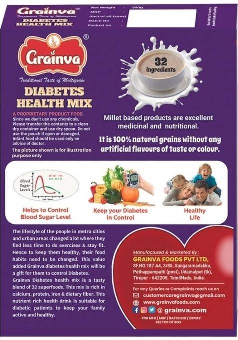 Grainva Diabetes Health Mix | Helps To Control Blood Sugar Level 400 G