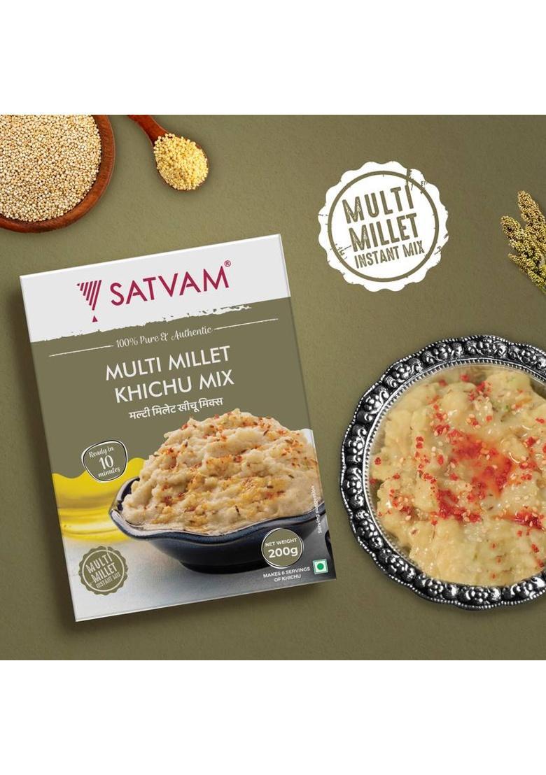 Satvam Multi Millet Khichu Instant Mix 600 G (Pack Of 3)