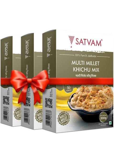 Satvam Multi Millet Khichu Instant Mix 600 G (Pack Of 3)