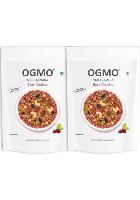 Ogmo Beet Cashew Millet Granola| 2 X 200Gms 400 G&nbsp;&nbsp;(Pack Of 2)