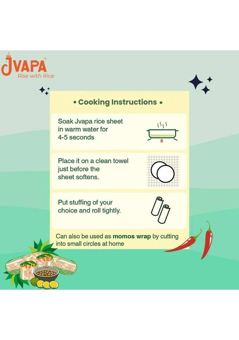 Jvapa By _ Rice Paper Sheet|Perfect For Salad Roll, Summer Roll, Fresh Spring Roll (400 G)