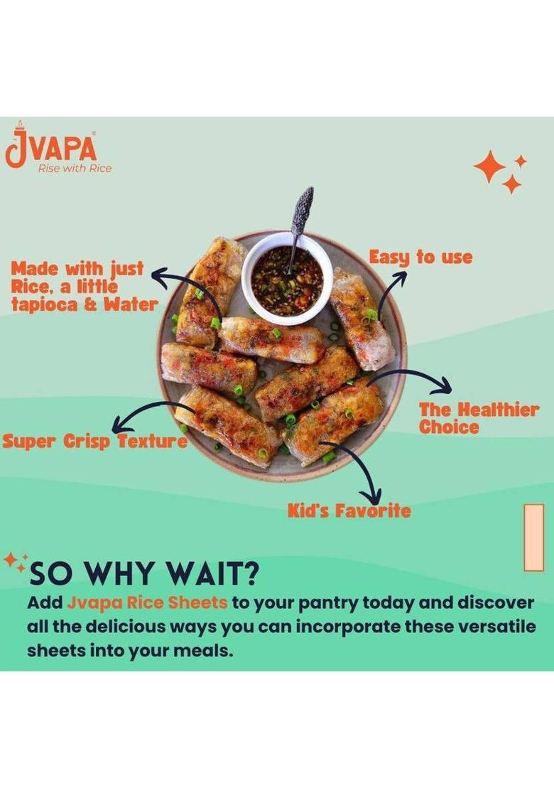 Jvapa By _ Rice Paper Sheet|Perfect For Salad Roll, Summer Roll, Fresh Spring Roll (400 G)