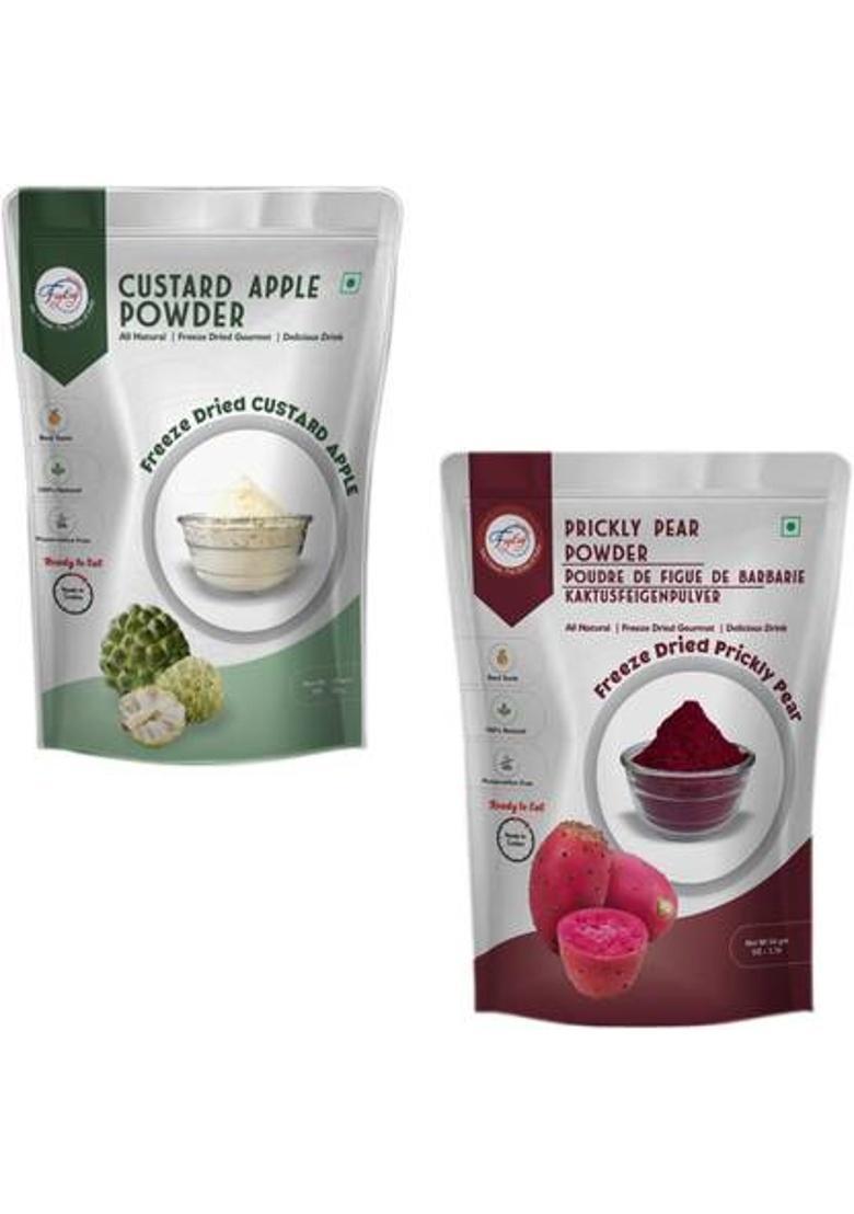Fzyezy Freeze Dried|Healthy|Natural|Dehydrated Custard+Prickly Pear Drink Powder 100 G (Pack Of 2)
