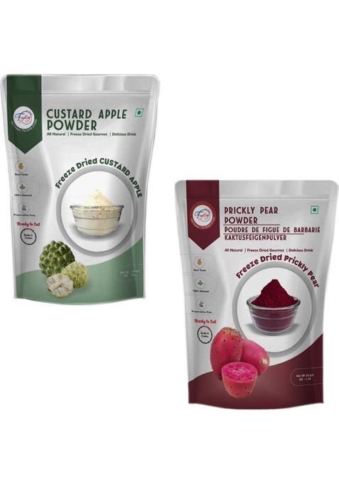 Fzyezy Freeze Dried|Healthy|Natural|Dehydrated Custard+Prickly Pear Drink Powder 100 G (Pack Of 2)