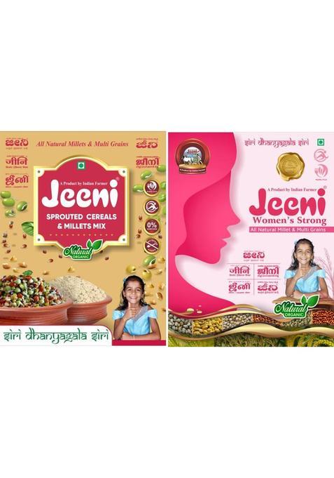 Jeeni Combo Pack Of Sprouted Cereals And Millets Mix (500 Gm)& Millet Traditional Mix 1000 G&nbsp;&nbsp;(Pack Of 2)