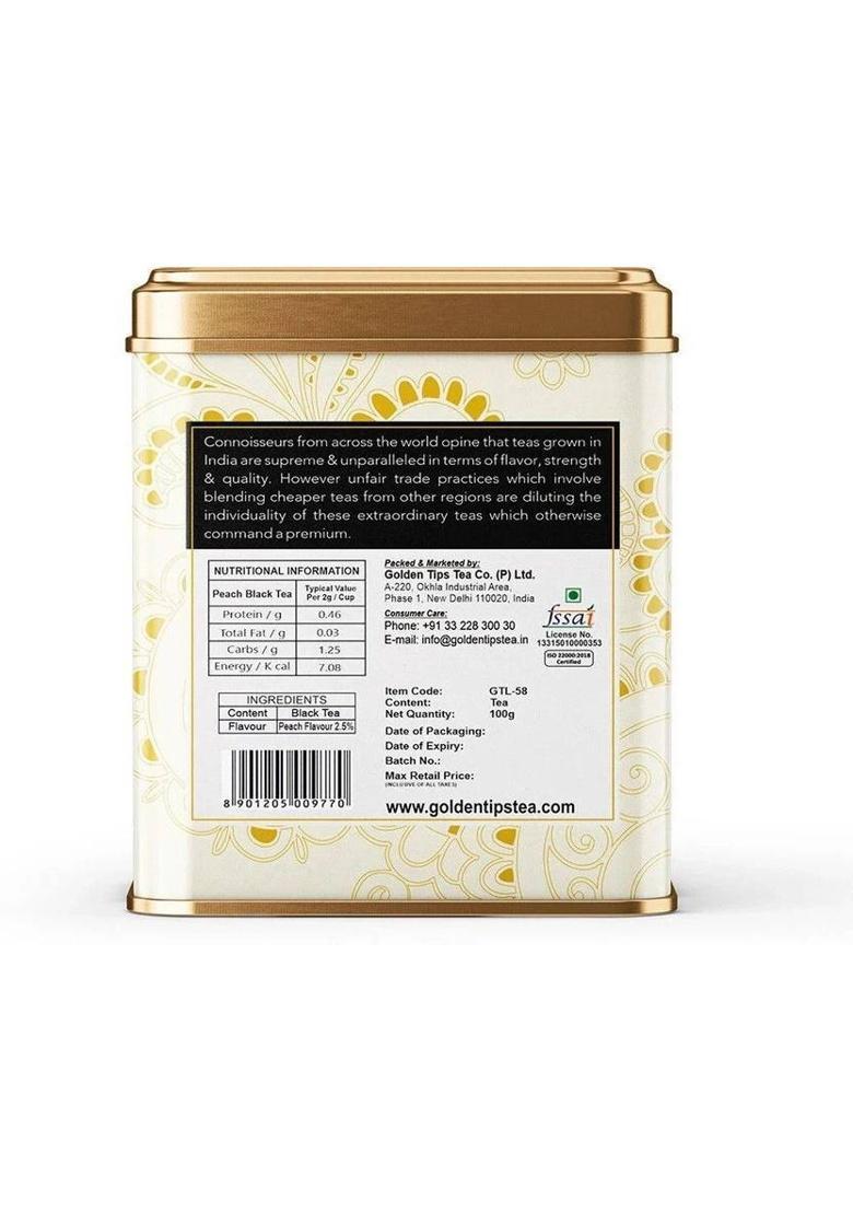 Golden Tips Loose-Leaf Healthy And Natural Peach Black Tea Box (100 G)