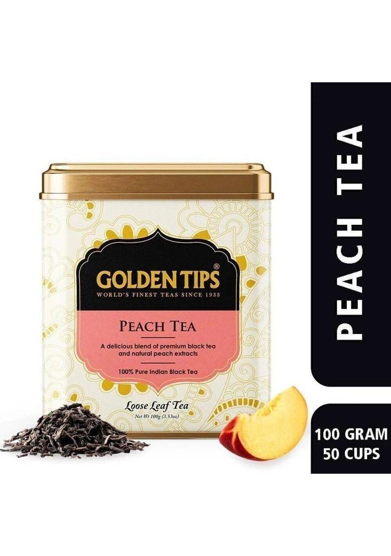 Golden Tips Loose-Leaf Healthy And Natural Peach Black Tea Box (100 G)