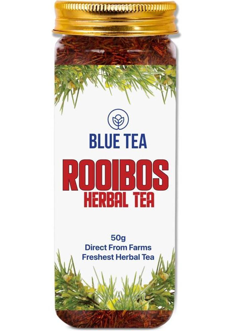Blue Tea Organic Rooibos Natural Herbal Tea |Caffeine Free Tea Rich In Antioxidants | 50 Grams