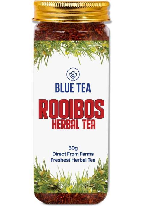 Blue Tea Organic Rooibos Natural Herbal Tea |Caffeine Free Tea Rich In Antioxidants | 50 Grams - 75 Cups | Herbal Tea Plastic Bottle&nbsp;&nbsp;(50 G)