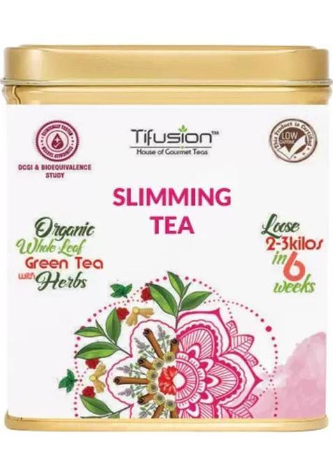 Tifusion Slimming Healthy Green Tea For Weight Loss With Garcinia, Cinnamon, Ginger, Lemon Green Tea Tin (100 G)