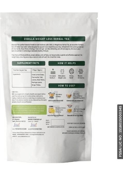 Nutrio Weight Loss Green Tea-Helps With Weight Loss, Skin Glow, Hair Care, Brain Health Chamomile Herbal Tea Pouch (100 G)