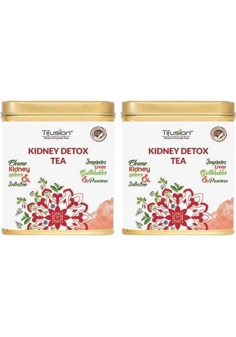 Tifusion Kidney Detox Tea For Cleansing Liver, Support Kidney Function Tulsi Herbal Tea Tin (2 X 100 G)