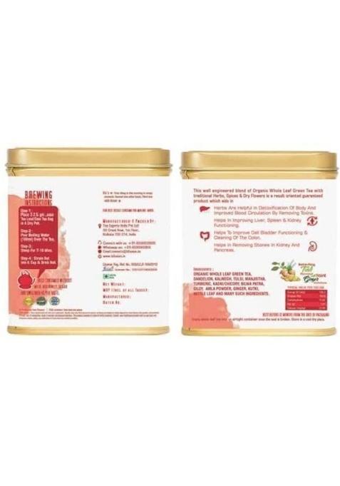 Tifusion Kidney Detox Tea For Cleansing Liver, Support Kidney Function Tulsi Herbal Tea Tin (2 X 100 G)