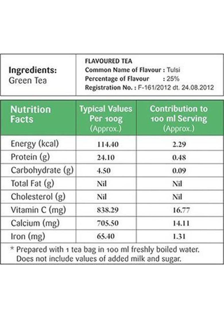 Gaia Green Tea Tulsi 25 Tea Bags (Pack Of 2) Tulsi Green Tea Bags Box (2 X 30 G)