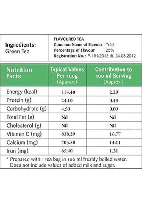 Gaia Green Tea Tulsi 25 Tea Bags (Pack Of 2) Tulsi Green Tea Bags Box (2 X 30 G)