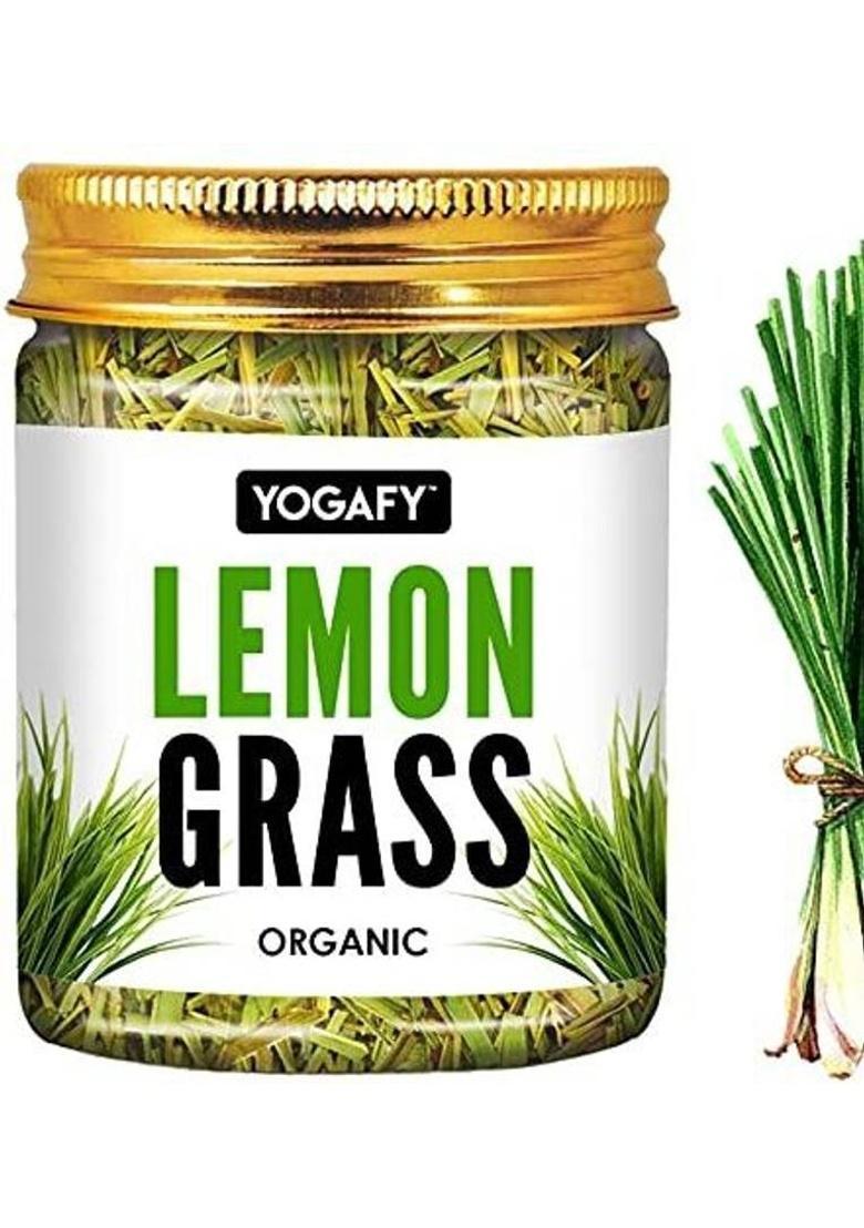 Yogafy Organic Lemongrass Herbal Tea Leaves I Boost Metabolism Used For Detox Lemon Grass Herbal Tea Plastic Bottle (100 G)