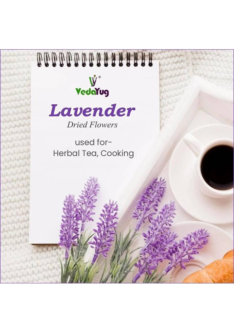 Vy Vedayug Lavender Dried Flowers , Natural, Fresh Fragrance, Premium Quality For Tea, Lavender Herbal Tea Pouch (30 G)