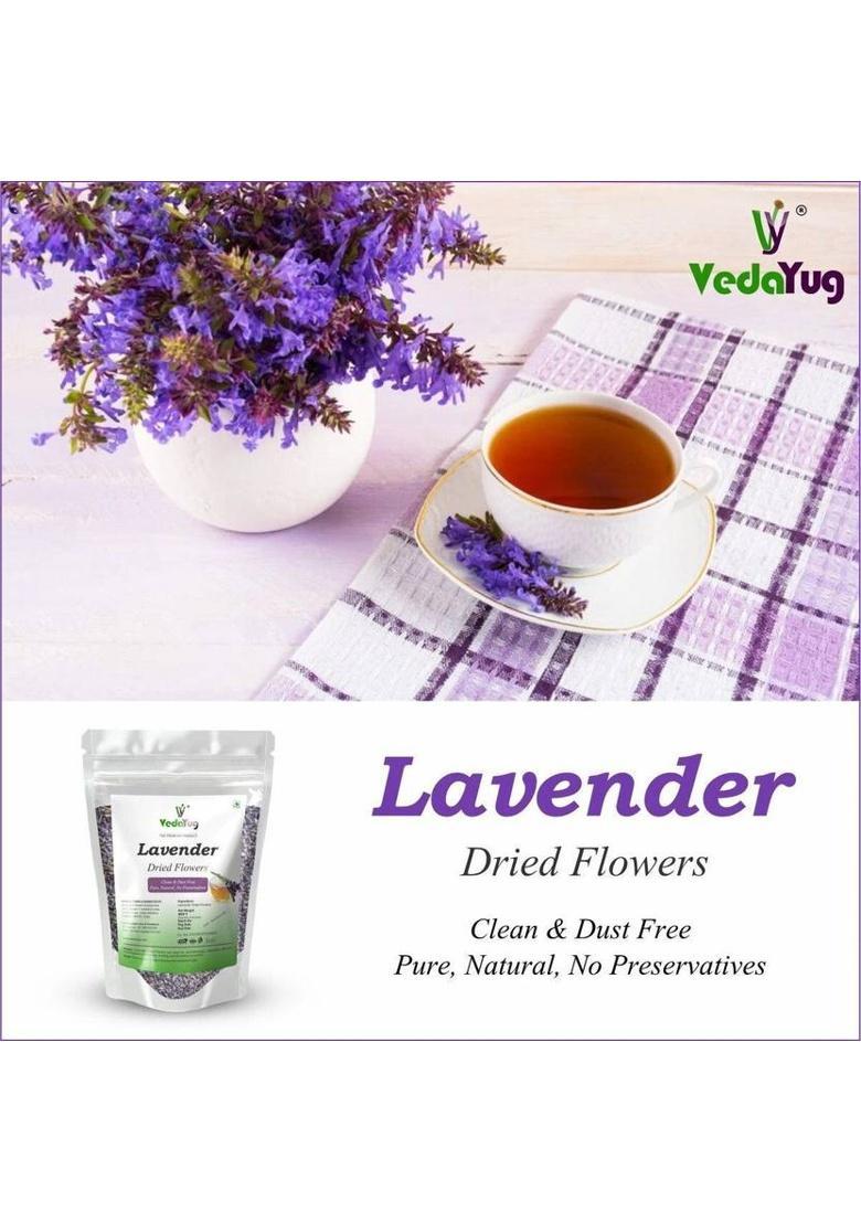 Vy Vedayug Lavender Dried Flowers , Natural, Fresh Fragrance, Premium Quality For Tea, Lavender Herbal Tea Pouch (30 G)