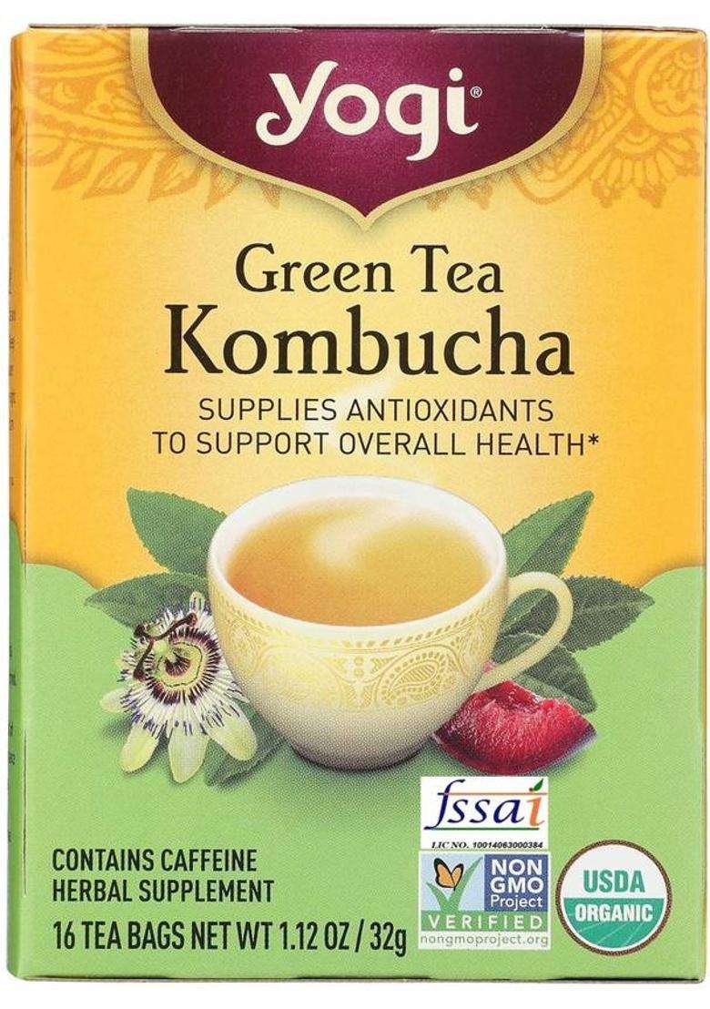 Yogi Tea Green Tea Kombucha Organic Herbal Tea Bags Box&nbsp;&nbsp;(16 Bags) - Indya