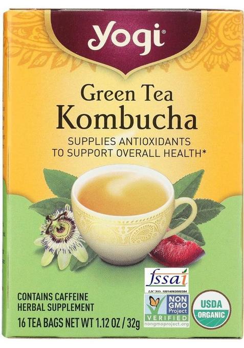 Yogi Tea Green Tea Kombucha Organic Herbal Tea Bags Box&nbsp;&nbsp;(16 Bags)