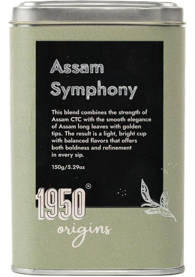 1950 Origins Assam Symphony|Natural Loose Leaf Tea|Premium Ctc & Long Leaf|Strong & Fresh Unflavoured Black Tea Tin (150 G)