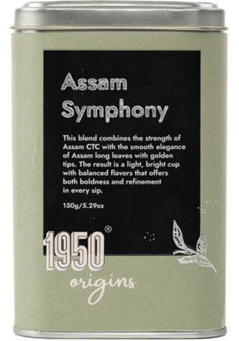 1950 Origins Assam Symphony|Natural Loose Leaf Tea|Premium Ctc & Long Leaf|Strong & Fresh Unflavoured Black Tea Tin (150 G)