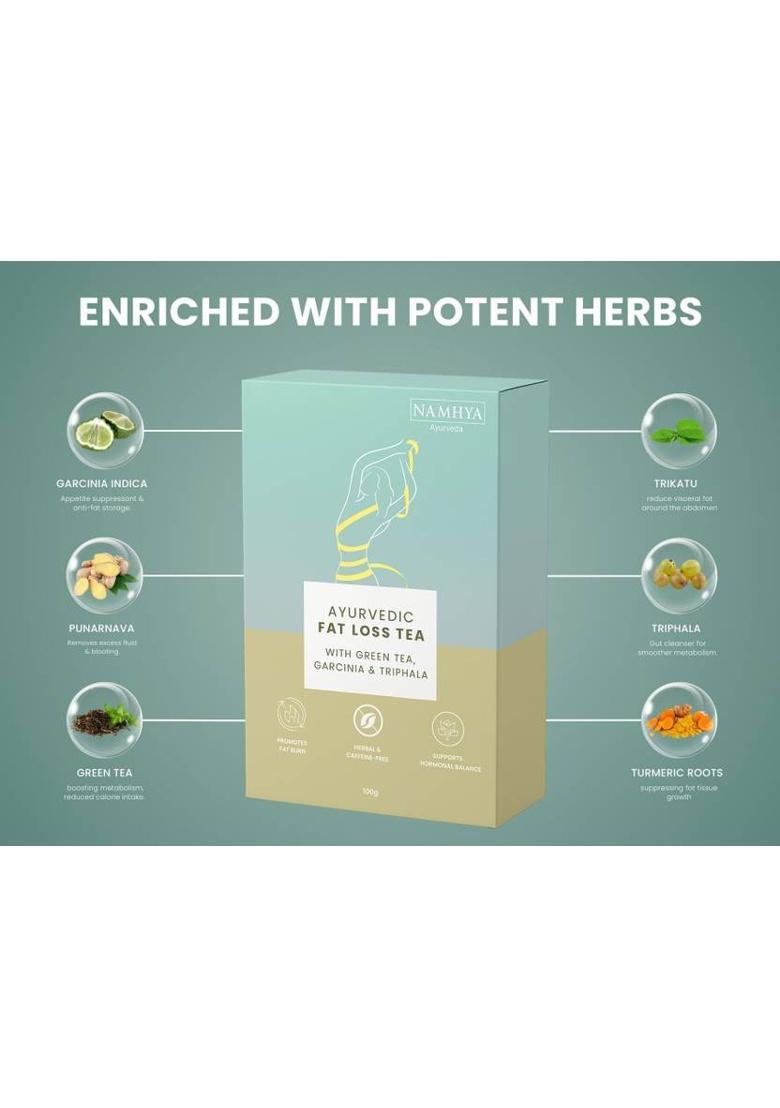 Namhya Foods Ayurvedic Fat Loss Tea | 25 Tea Bags Box Green Tea Bags Box (100 G)