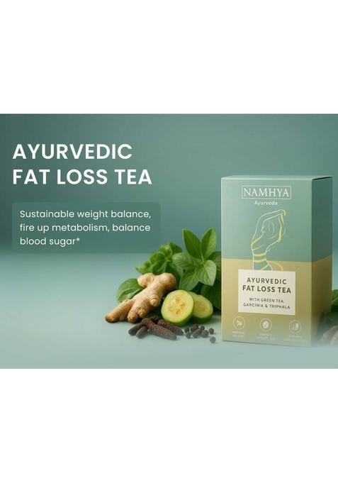 Namhya Foods Ayurvedic Fat Loss Tea | 25 Tea Bags Box Green Tea Bags Box (100 G)