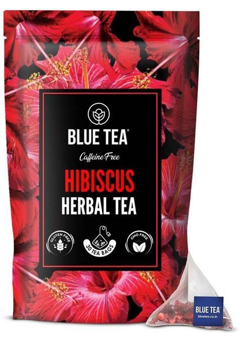 Blue Tea Hibiscus Flower Tea - 30 Pyramid Tea Bags || High On Antioxidants || Herbs Herbal Tea Bags Pouch&nbsp;&nbsp;(30 Bags)